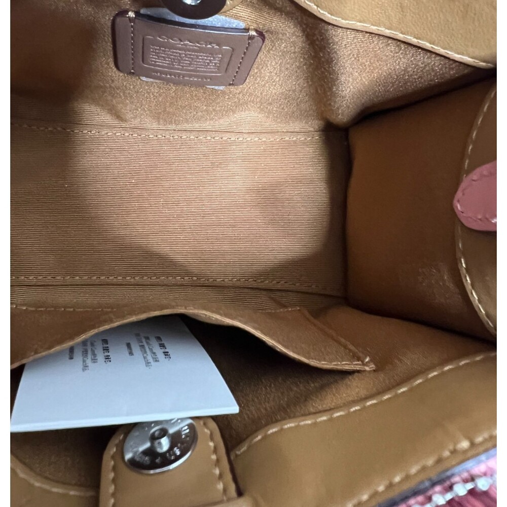 Coach Smith Mini Tote Bag Blush Pink Canvas Leather Crossbody CS618 New - Picture 12 of 13